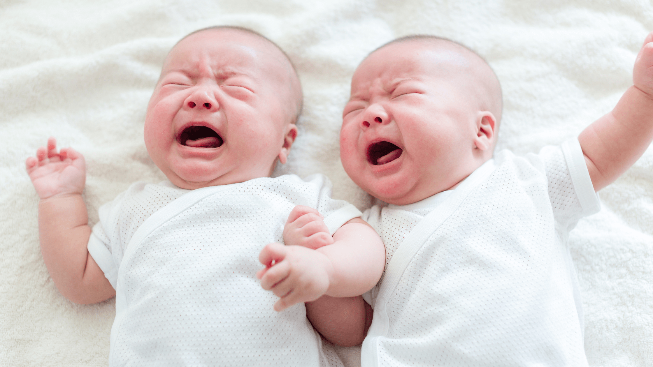 Twin babies crying