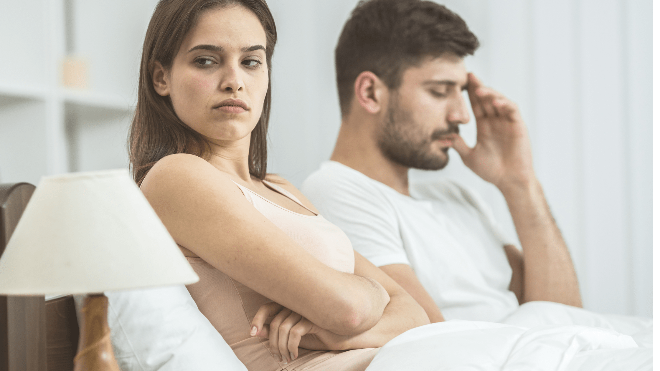 Couple frustrated in bed due to stigma around infertility