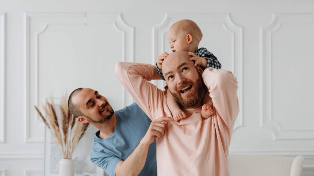 Gay couple with child