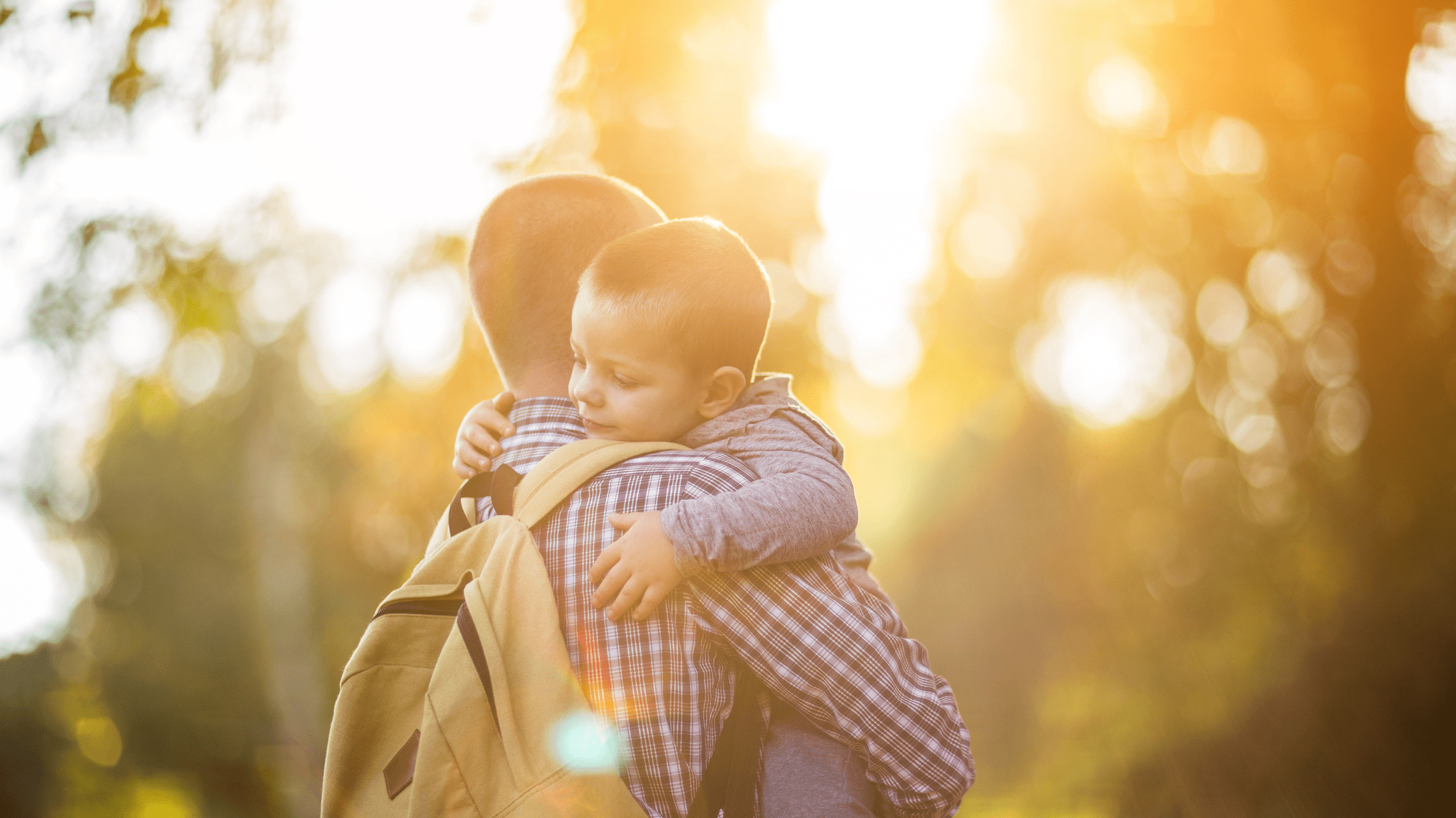 Single parent holding child