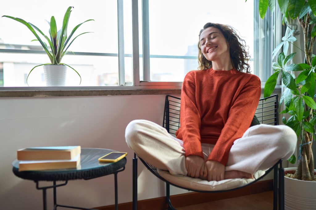 Woman practising mindfulness to support emotional wellbeing during IVF treatment protocol